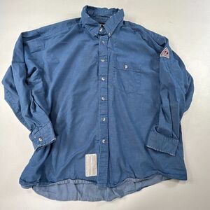 Bulwark Flame Resistant Shirt Mens XXL-RG Blue Denim Button Down ARC Rating 7.7